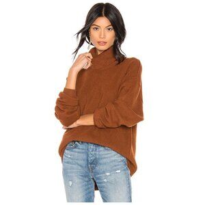 Free People Softly Structured Burnt Orange Turtleneck Sweater Size Small